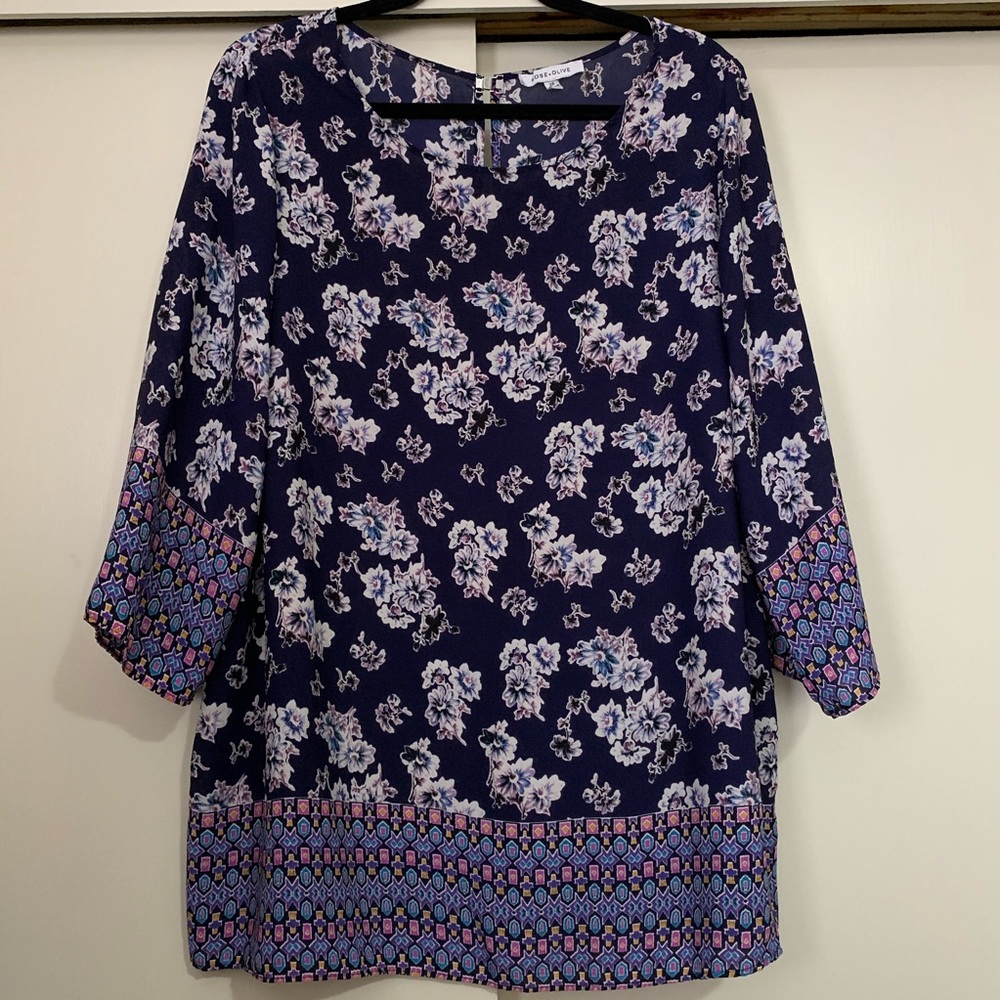 Rose + Olive Sheer Floral Blouse
